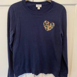 J Crew Factory Heart Teddie Sweater - Size Small